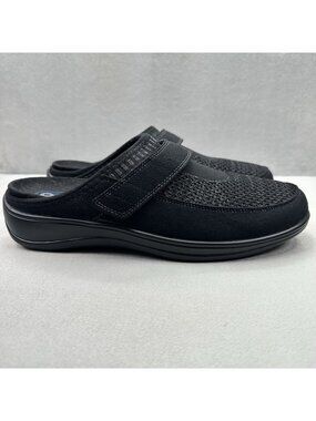 OrthoFeet Louise 736 Womens Size 9.5 (B) Mule Black Mesh Orthopedic Slipper Clog